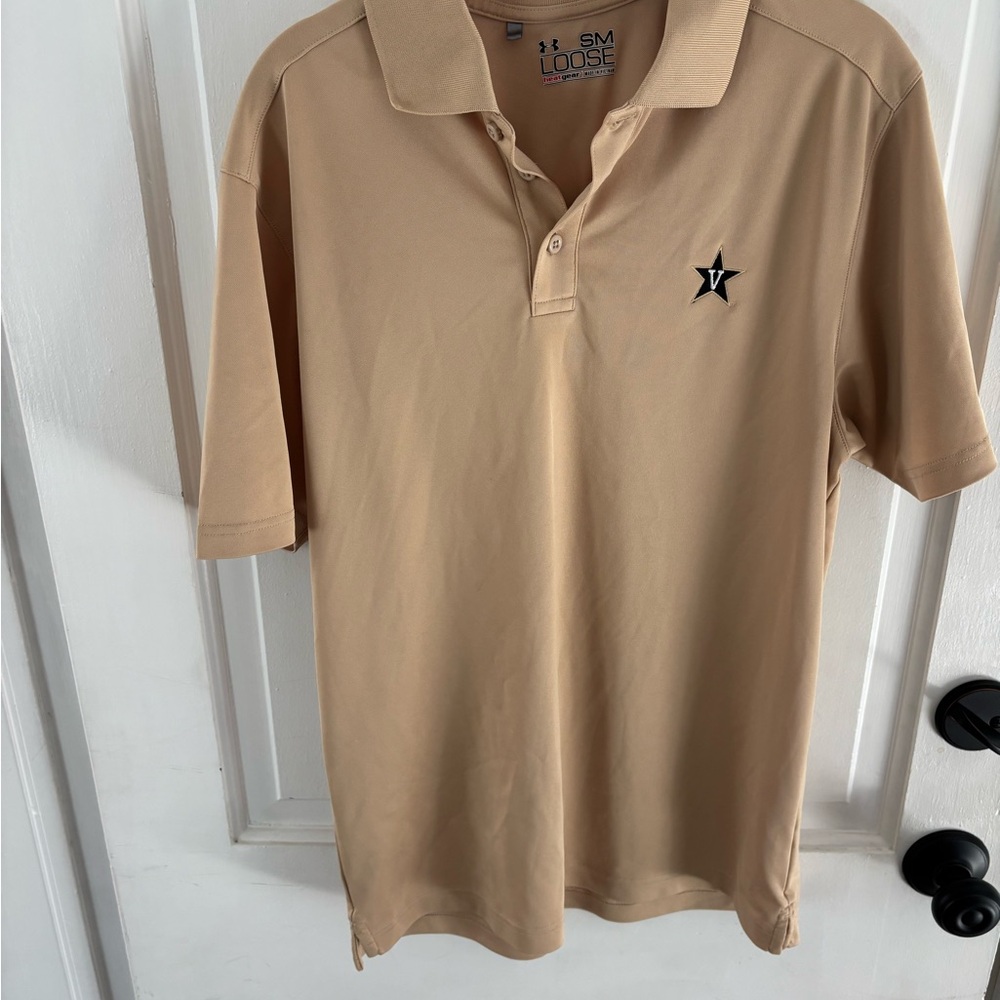 Under Armour VANDERBILT Men's Tan Polo golf shirt LN